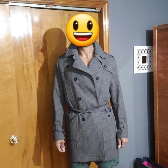 French Connection Tweed Trench Coat - Picture 8 of 9